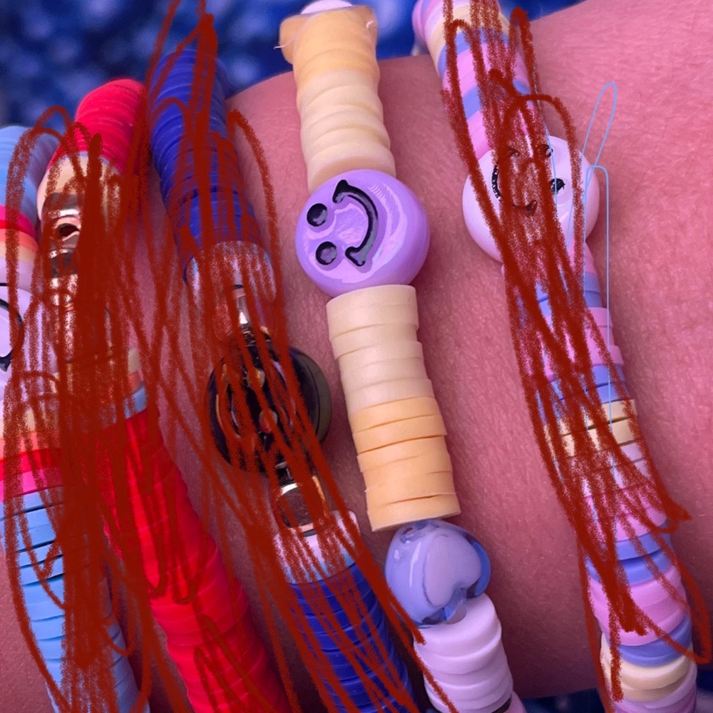 Beaded smiley face bracelet